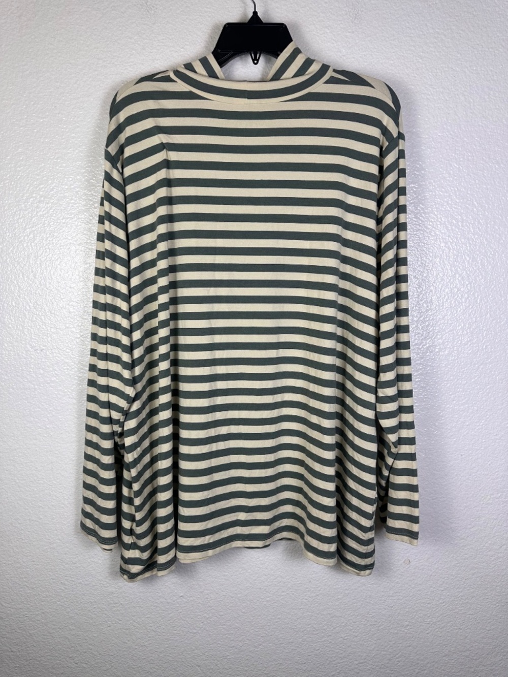Ava & Viv Striped Turtleneck Long Sleeve Top - Sage & Cream. Sz 3X. - Picture 3 of 7